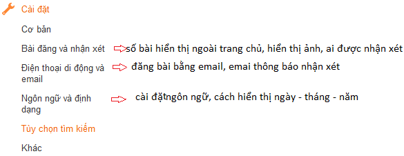 Tạo blogspot, tìm hiểu menu quản trị