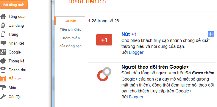 Tạo blogspot, tìm hiểu menu quản trị