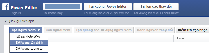 Giải pháp Tiếp thị lại Web với Power Editor