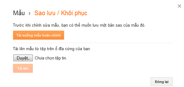 Thay đổi giao diện blogspot